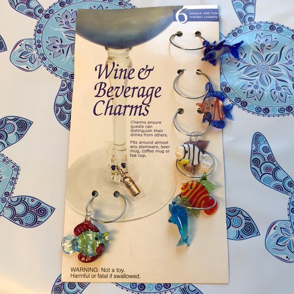 Other - 🛍4/25 Wine & Beverage Charms Glass blown tropical